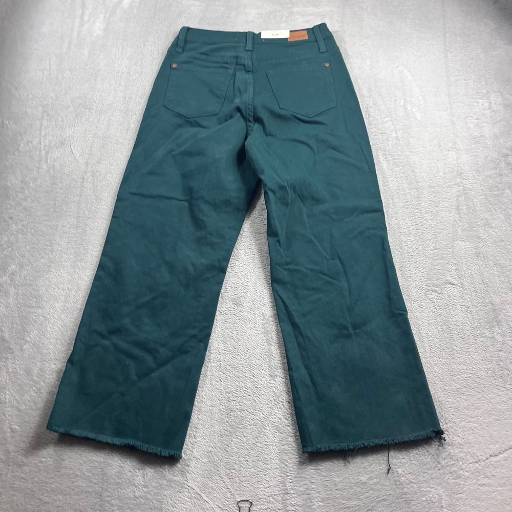 Judy Blue Womens High Waist Wide Leg Crop Teal Jeans Raw Hem JB88104 C Size 3/26 - Picture 10 of 12